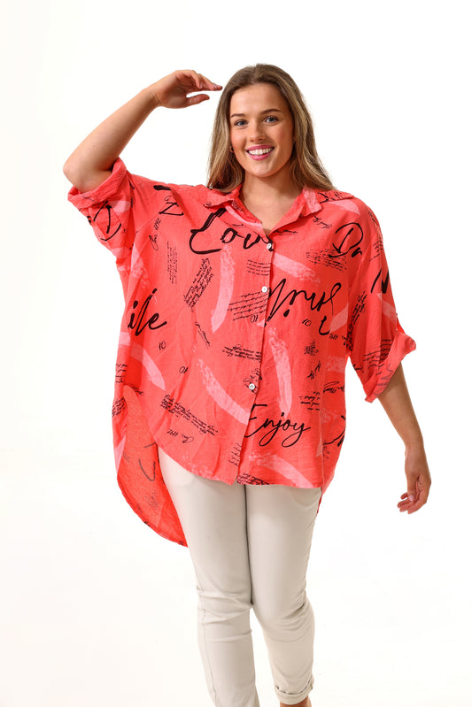 "Love" Graffiti Shirt Womens Wholesale red